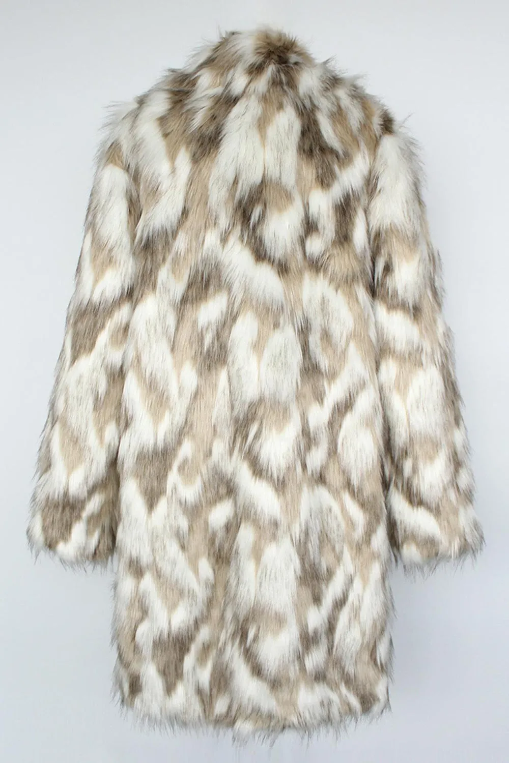 Grey Faux Fur Notched Lapel Long Winter Men's Coat sold by Zapaka product image thumbnail 5