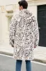 White Leopard Notched Lapel Long Faux Fur Winter Men's Coat sold by Zapaka