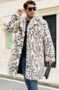 White Leopard Notched Lapel Long Faux Fur Winter Men's Coat sold by Zapaka