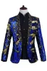 Sparkly Shawl Lapel Purple And Blue Men's Prom Blazer With Sequins sold by Zapaka
