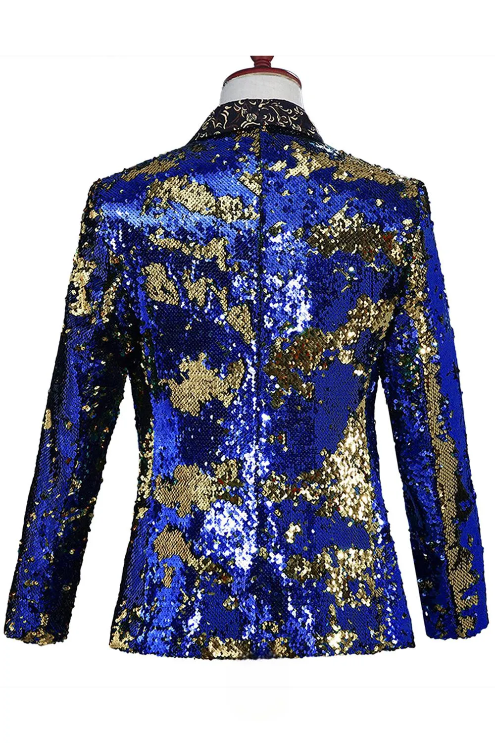 Sparkly Shawl Lapel Purple And Blue Men's Prom Blazer With Sequins sold by Zapaka product image thumbnail 5
