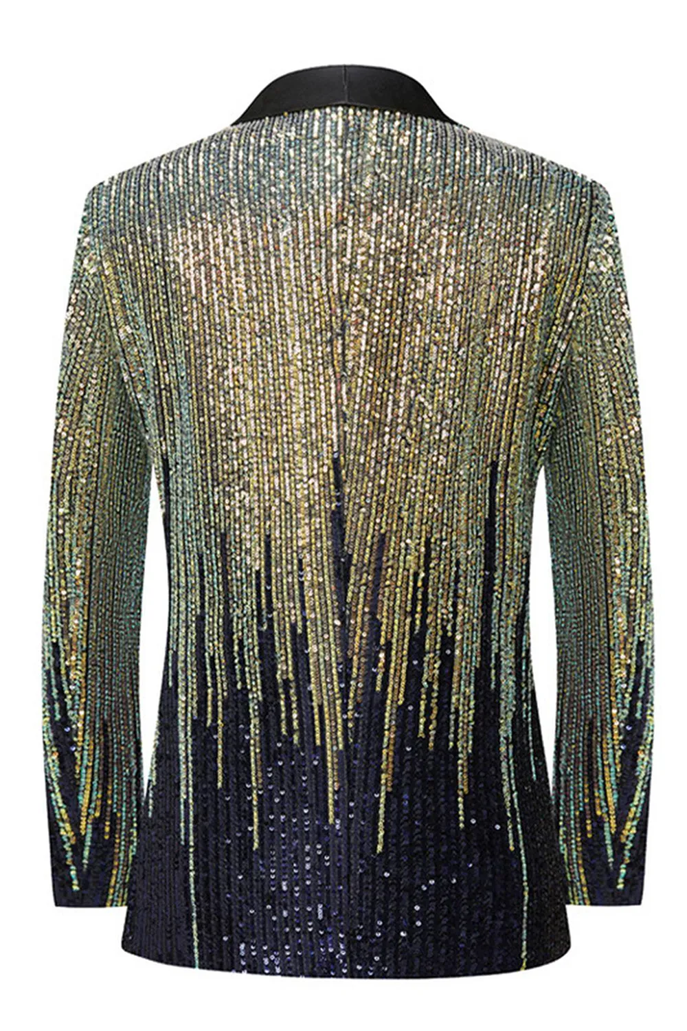 Men's Black Notched Lapel Single Breasted Prom Blazer with Sequins sold by Zapaka product image thumbnail 2