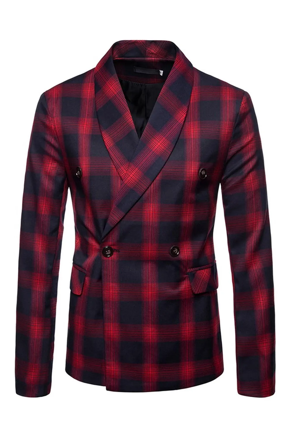 Navy Shawl Lapel Striped Men's Prom Blazer sold by Zapaka product image thumbnail 4