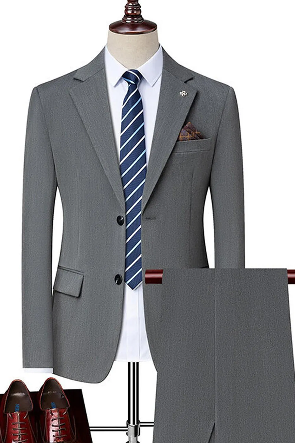 Black Notched Lapel Singel Breasted 2-piece Men Suits sold by Zapaka product image thumbnail 4