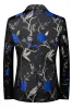 Blue and Black Notched Lapel Jacquard 2 Piece Men's Prom Suits sold by Zapaka