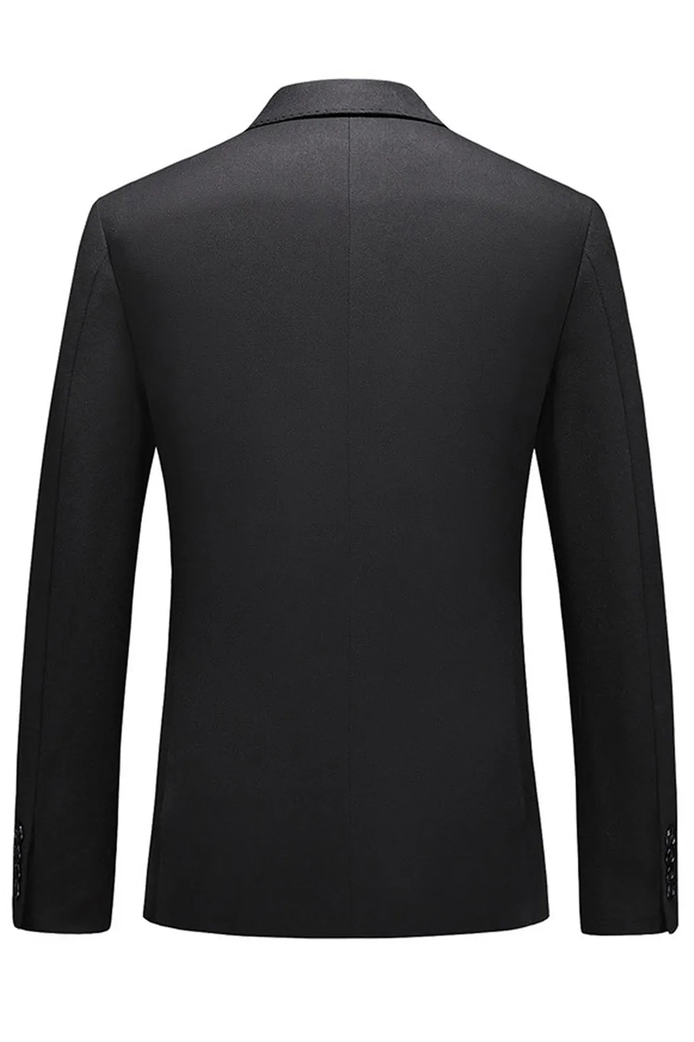 Black Peaked Lapel 3 Pieces Satin Men's Prom Suits sold by Zapaka product image thumbnail 3