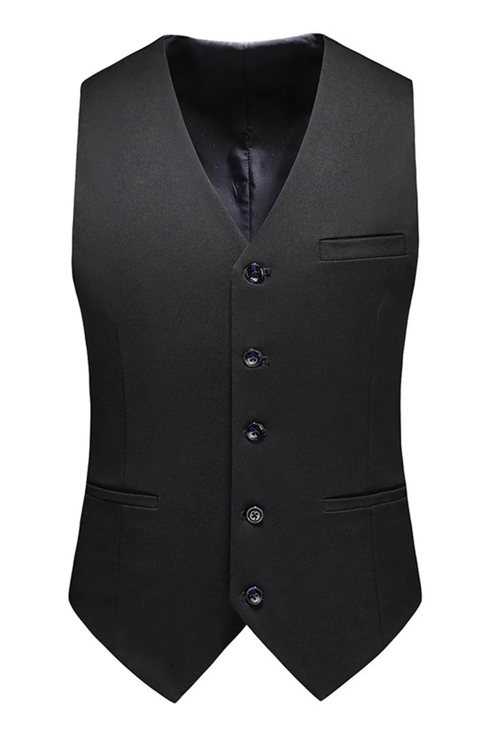 Black Peaked Lapel 3 Pieces Satin Men's Prom Suits sold by Zapaka product image thumbnail 5