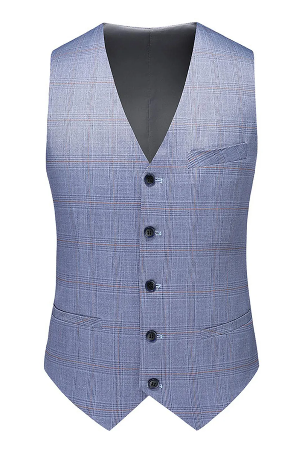 Blue Notched Lapel 3 Pieces Men's Formal Suits sold by Zapaka product image thumbnail 3