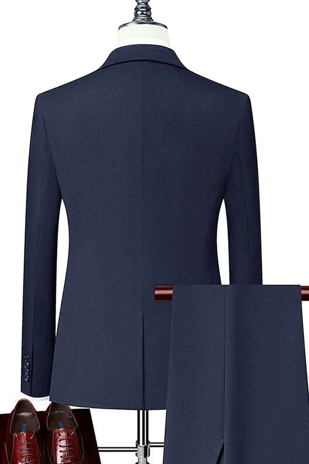 Black Singel Breasted Notched Lapel 3-Piece Men Suits sold by Zapaka product image thumbnail 4