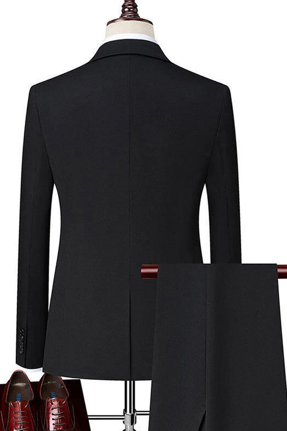 Black Singel Breasted Notched Lapel 3-Piece Men Suits sold by Zapaka product image thumbnail 2