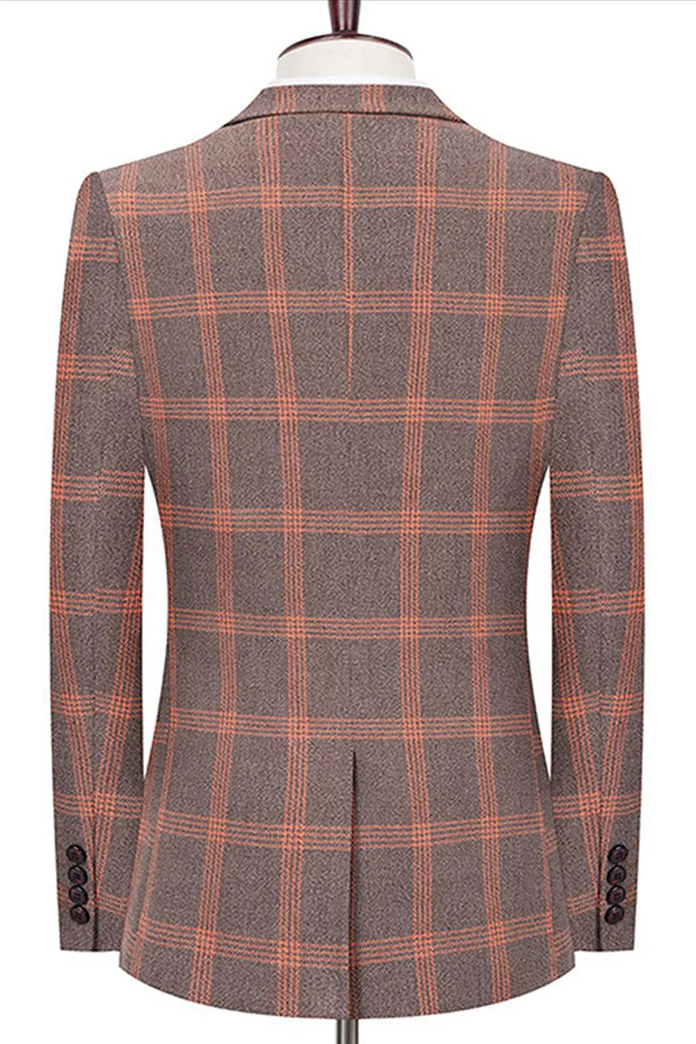 Blue Notched Lapel Slim Fit Plaid Men Suits sold by Zapaka product image thumbnail 4