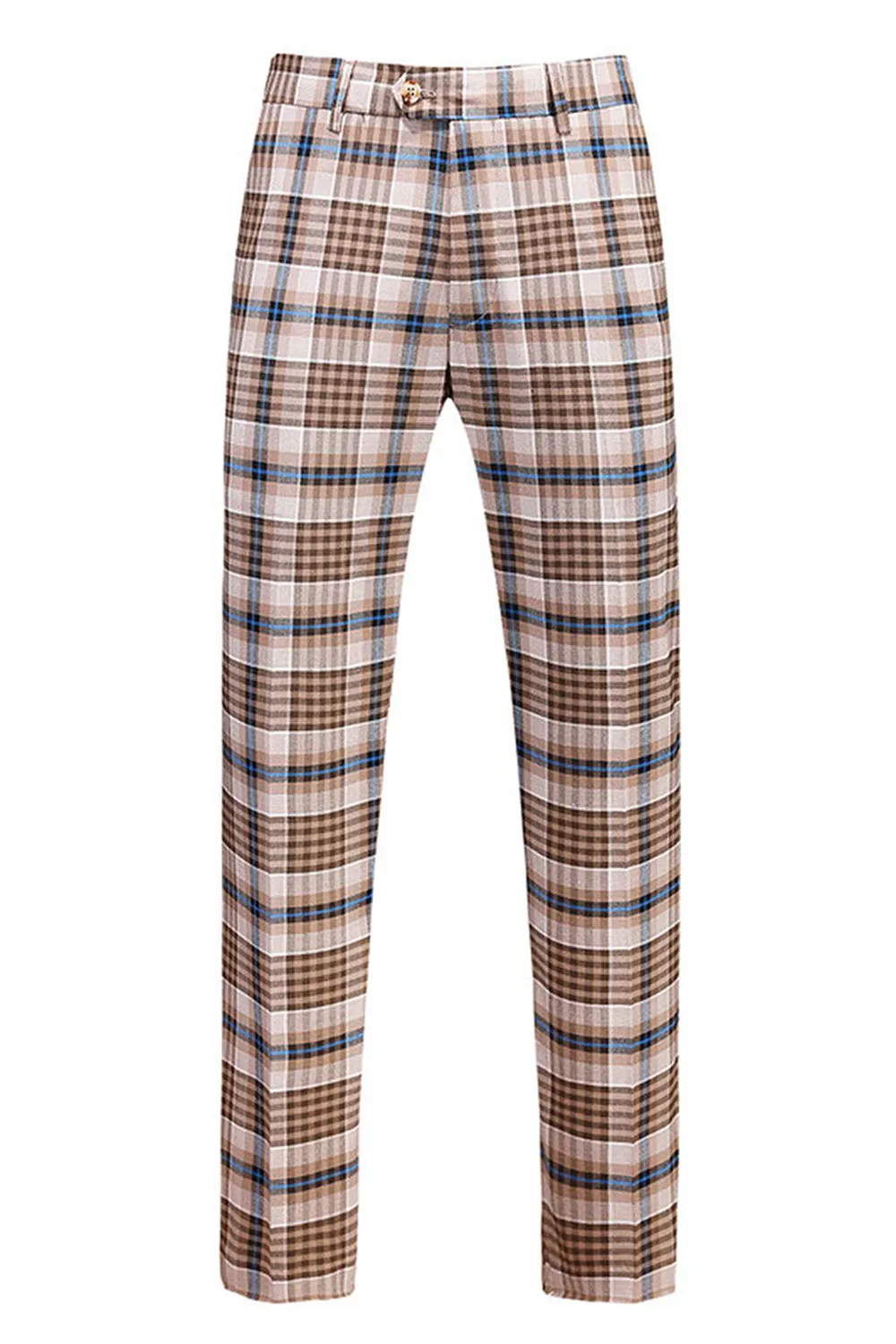 Vintage Peak Lapel Slim Fit 2 Piece Black Blue Grid Men's Suits sold by Zapaka product image thumbnail 4