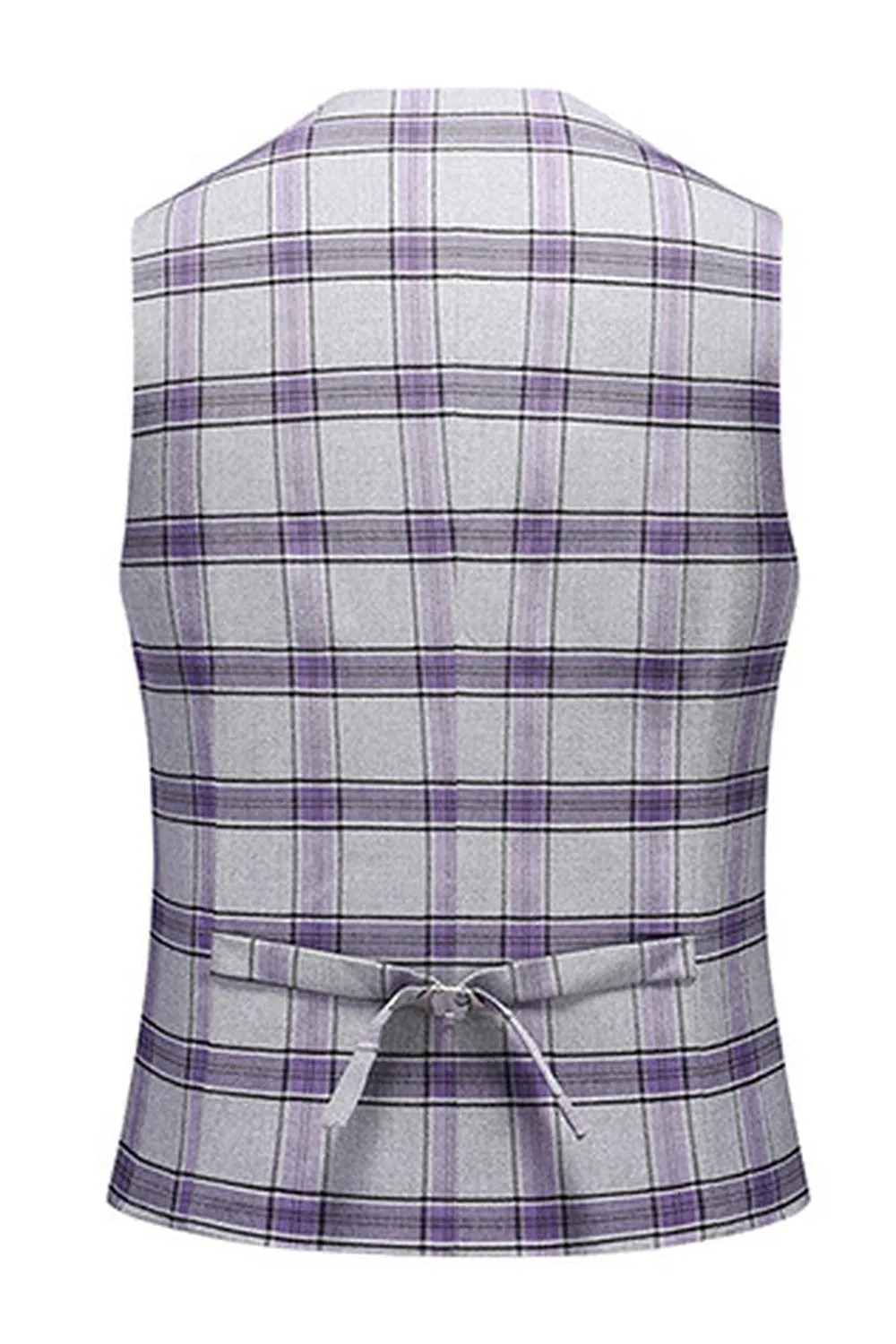 Grayish Purple Striped 3 Pieces Notched Lapel Men's Prom Suits sold by Zapaka product image thumbnail 5