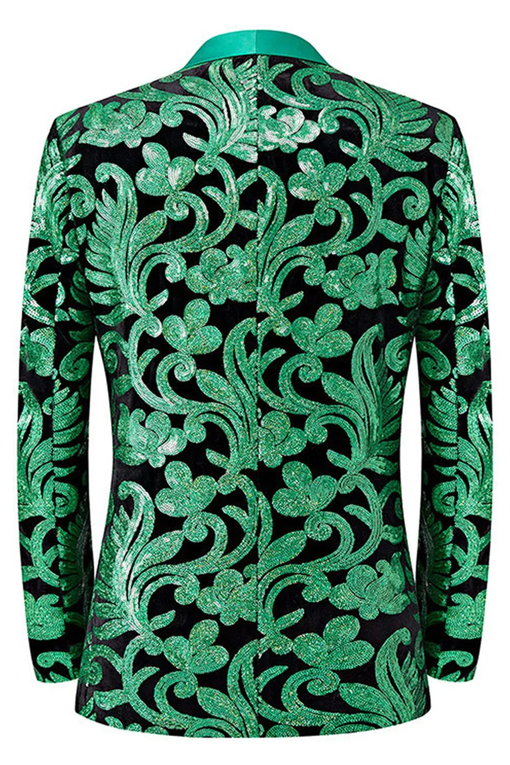 Green 2 Piece Jacquard Shawl Lapel Men's Prom Suits sold by Zapaka product image thumbnail 3