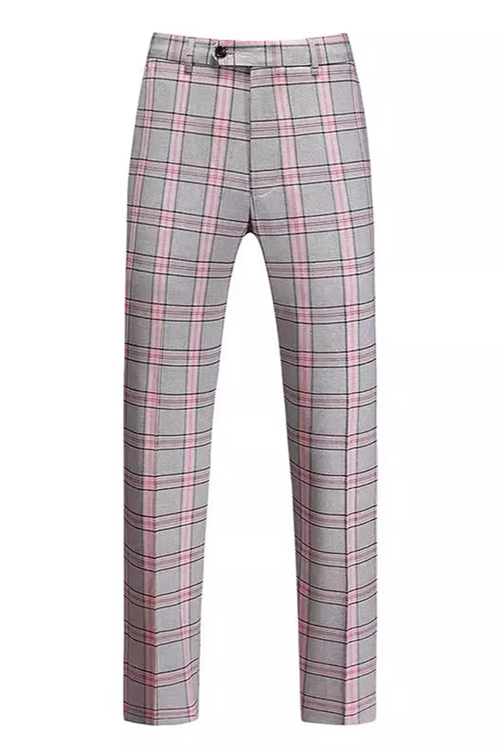 Pinkish Gray Striped 2 Pieces Peaked lapel Men's Prom Suits sold by Zapaka product image thumbnail 4