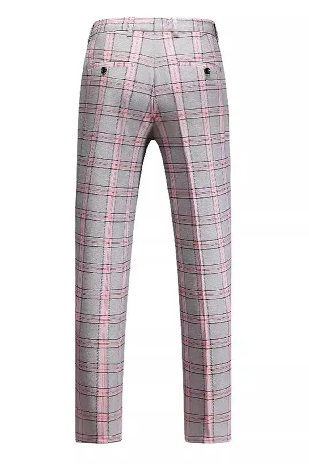 Pinkish Gray Striped 2 Pieces Peaked lapel Men's Prom Suits sold by Zapaka product image thumbnail 5