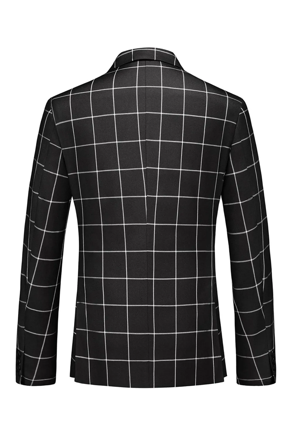 Black Striped 2 Pieces Peaked lapel Men's Prom Suits sold by Zapaka product image thumbnail 3