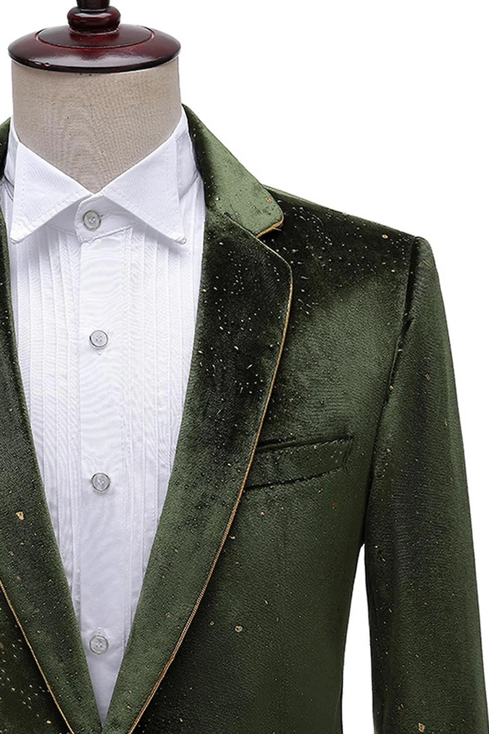 Glitter Green Notched Lapel 2 Piece Men's Prom Suit sold by Zapaka product image thumbnail 4