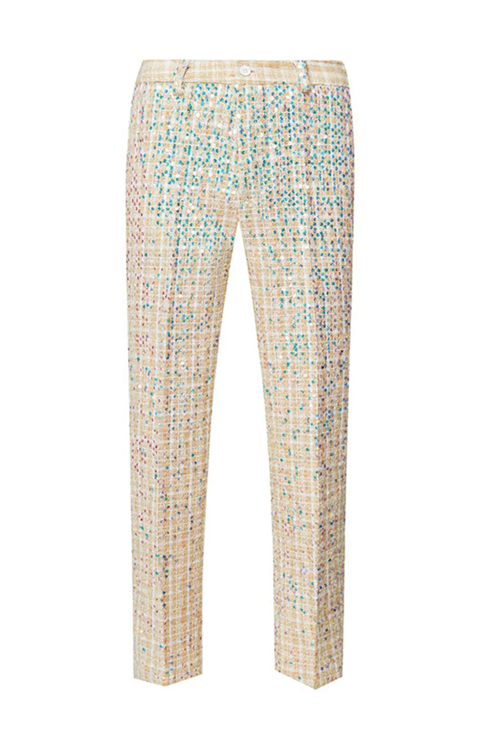 Sparkly Champagne Notched Lapel 2 Piece Men's Prom Suits with Sequins sold by Zapaka product image thumbnail 5