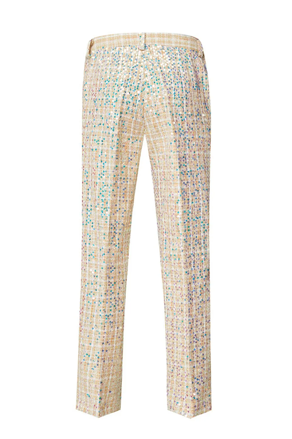 Sparkly Champagne Notched Lapel 2 Piece Men's Prom Suits with Sequins sold by Zapaka product image thumbnail 4