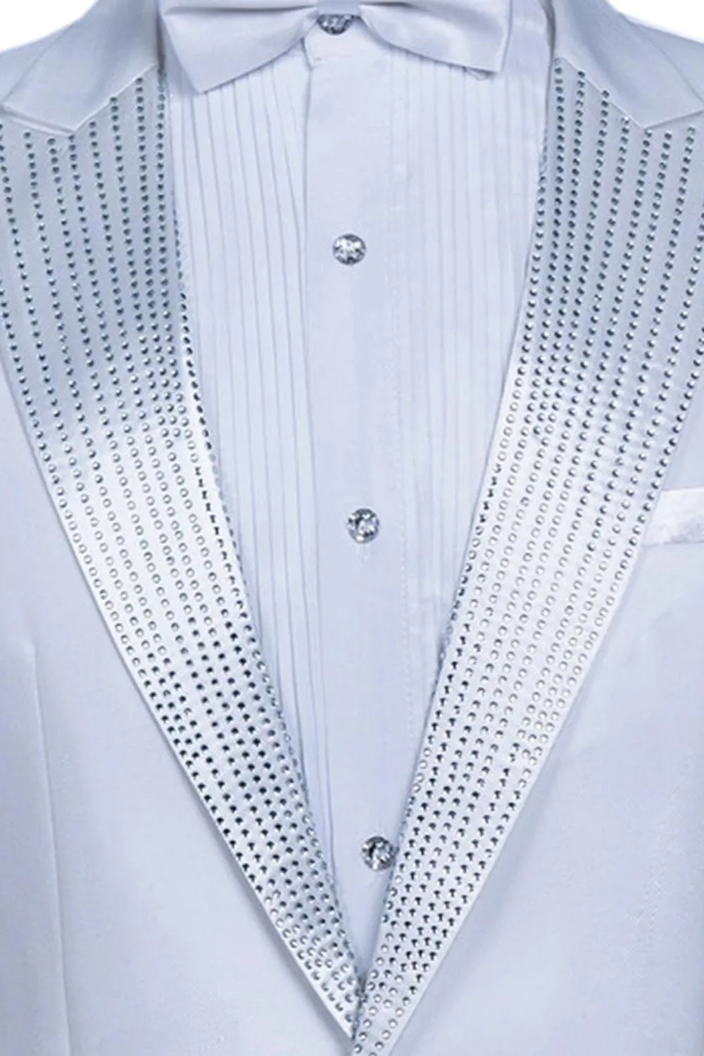White Peak Lapel 2 Piece One Button Men's Prom Suit with Beading sold by Zapaka product image thumbnail 3