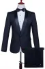 White Shawl Lapel Slim Fit 2 Piece Men's Prom Suit with Beading sold by Zapaka