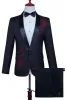White Shawl Lapel Slim Fit 2 Piece Men's Prom Suit with Beading sold by Zapaka