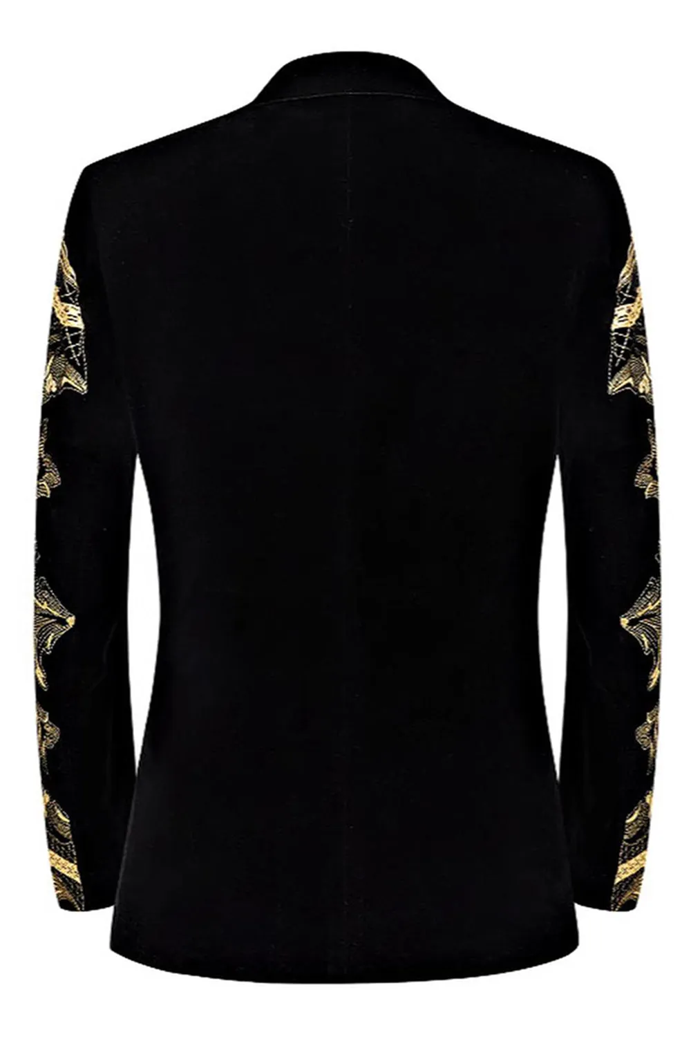 Men's Golden Jacquard 2 Piece Notched Lapel Prom Suits sold by Zapaka product image thumbnail 3