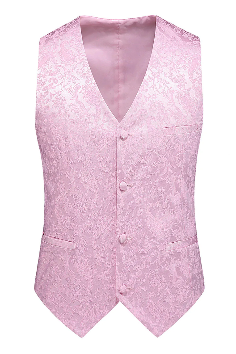 Pink Print Peak Lapel 3-Piece Men Prom Suits sold by Zapaka product image thumbnail 4