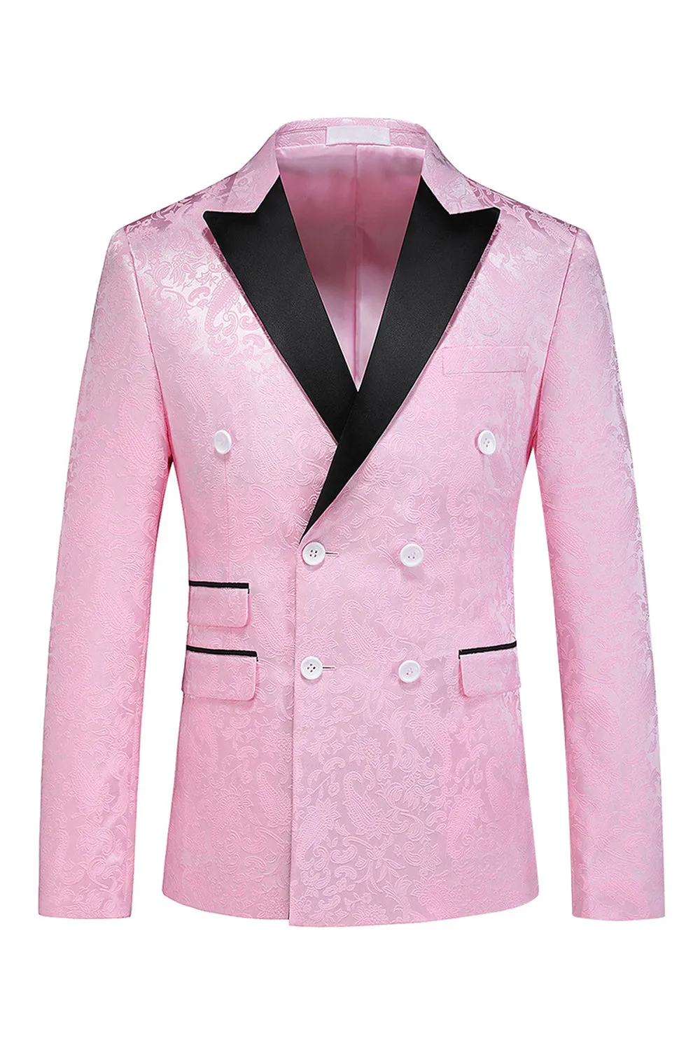 Pink Print Peak Lapel 3-Piece Men Prom Suits sold by Zapaka product image thumbnail 2