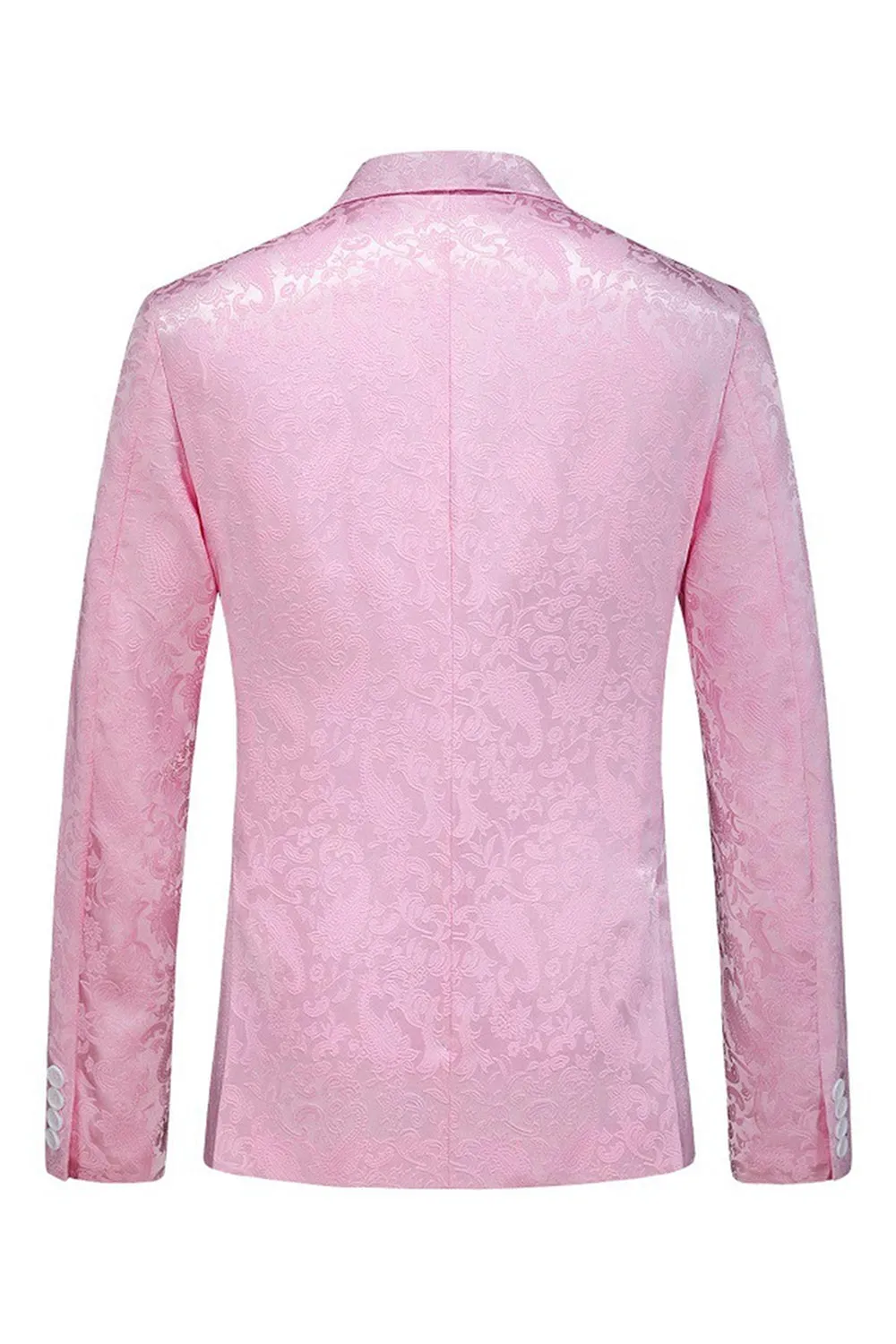 Pink Print Peak Lapel 3-Piece Men Prom Suits sold by Zapaka product image thumbnail 3
