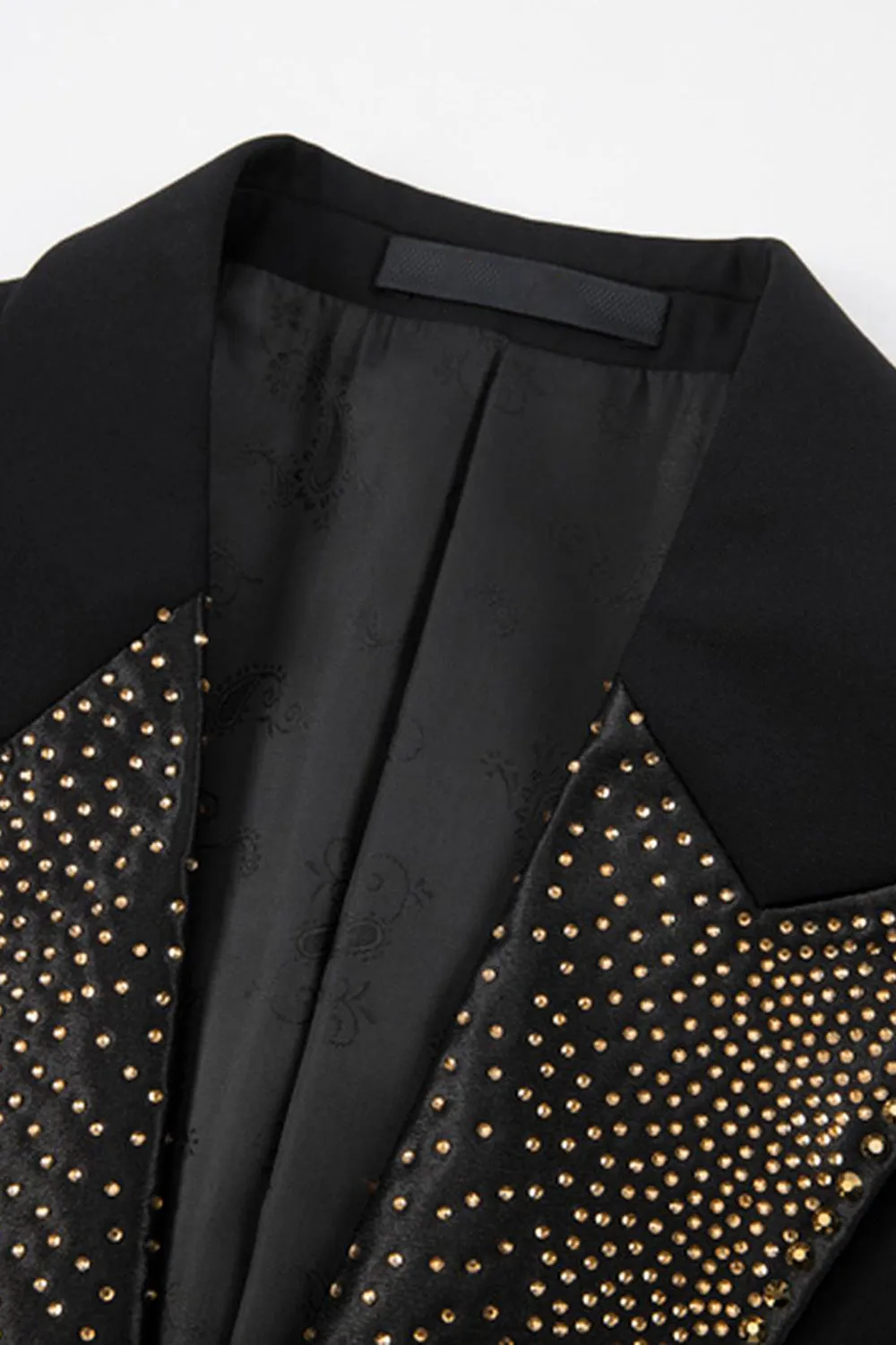 Black Peak Lapel Beaded 3-Piece Men Suits sold by Zapaka product image thumbnail 5