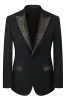 Black Peak Lapel Beaded 3-Piece Men Suits sold by Zapaka