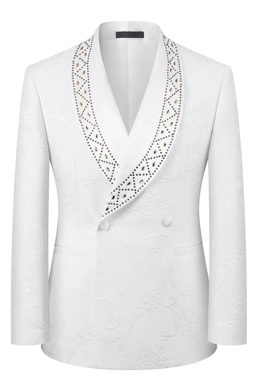 White Shawl Lapel 2-piece Men Suits with Beading sold by Zapaka product image thumbnail 2