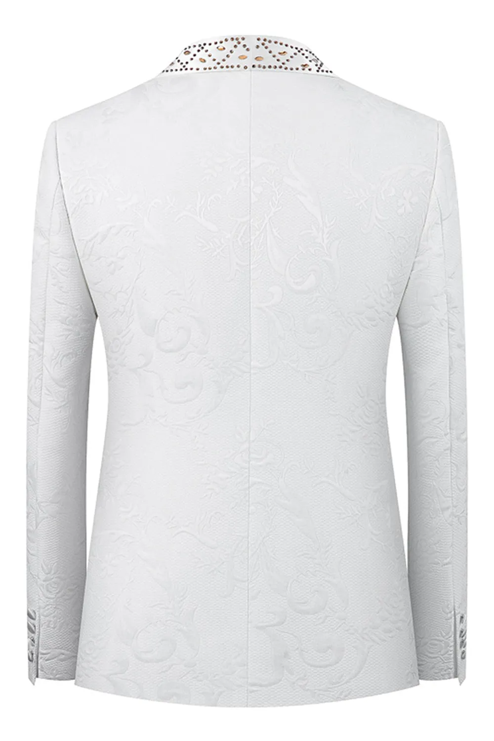 White Shawl Lapel 2-piece Men Suits with Beading sold by Zapaka product image thumbnail 3