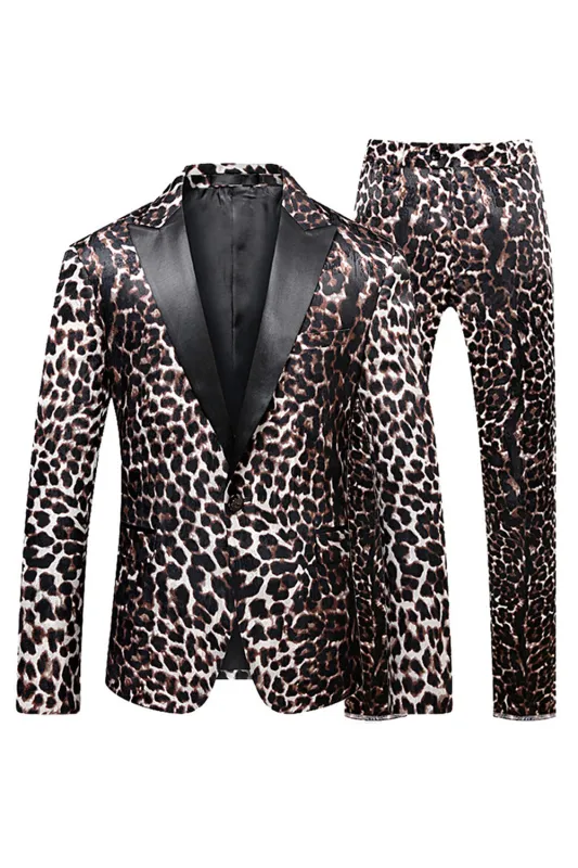 Leopard Peak Lapel 2-piece Men's Prom Suits sold by Zapaka