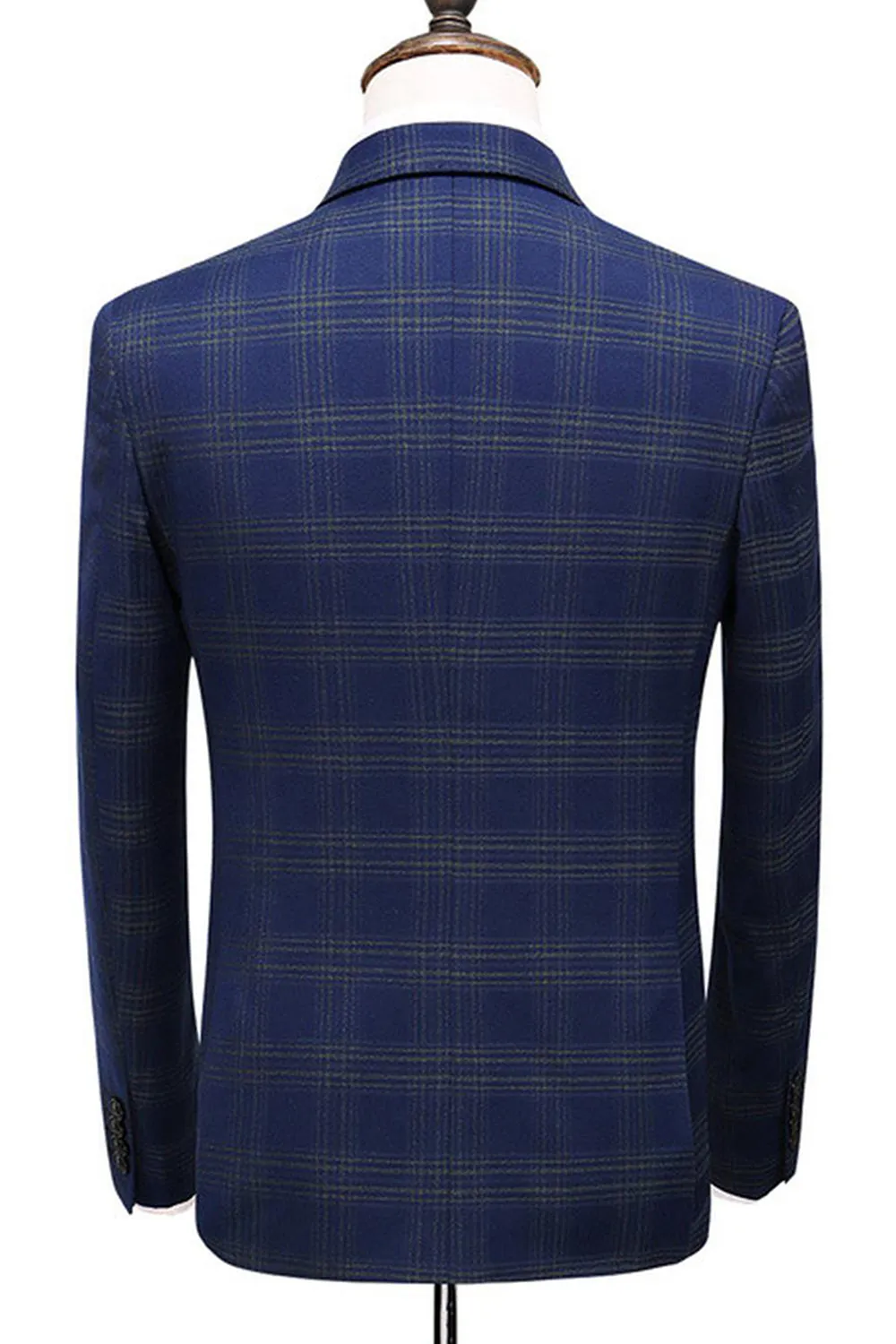 Men's Blue Striped Peaked Lapel 3 Pieces Prom Suits sold by Zapaka product image thumbnail 2