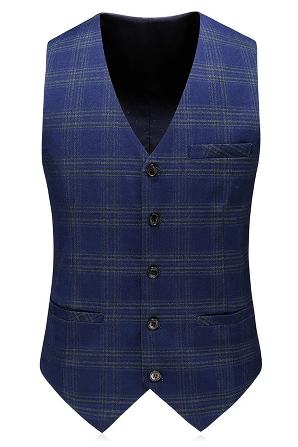 Men's Blue Striped Peaked Lapel 3 Pieces Prom Suits sold by Zapaka product image thumbnail 3