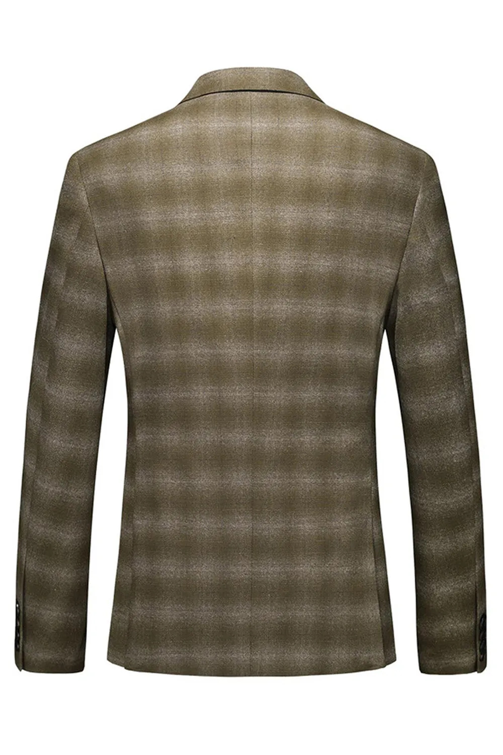 Men's Army Green Striped Peaked Lapel 3 Pieces Formal Suits sold by Zapaka product image thumbnail 2