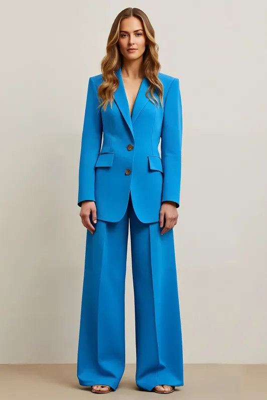 Blue Single Breasted 2 Piece Business Suits sold by Zapaka