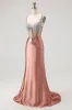 Blush Corset Mermaid Long Prom Dress with Rhinestones sold by Zapaka