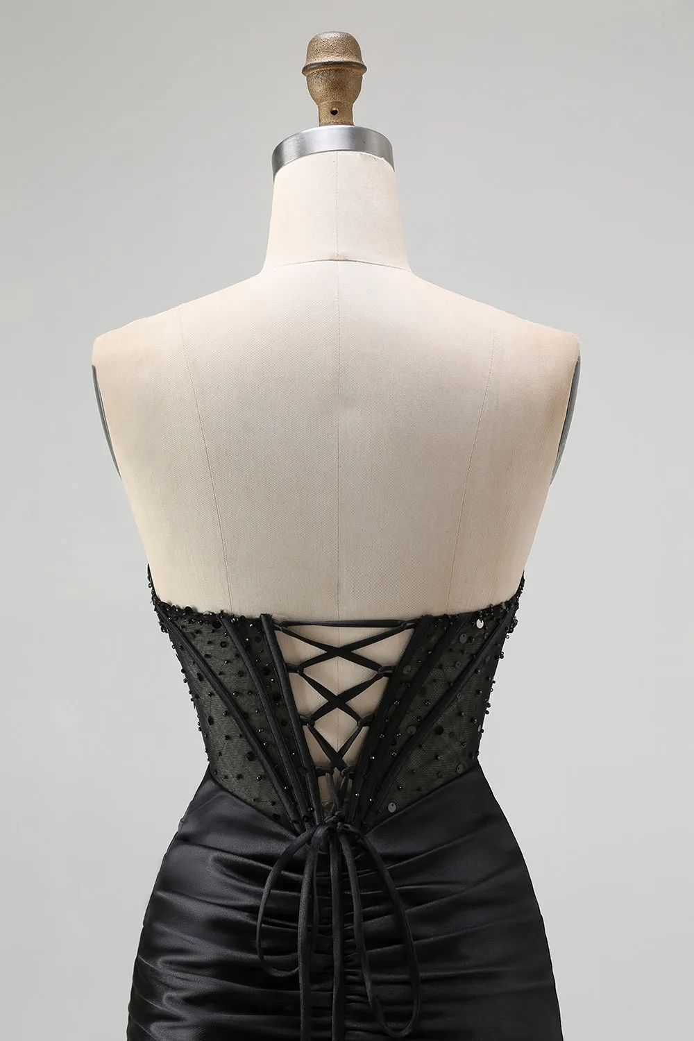 Strapless Sequin Black Corset Mermaid Prom Dress sold by Zapaka product image thumbnail 5