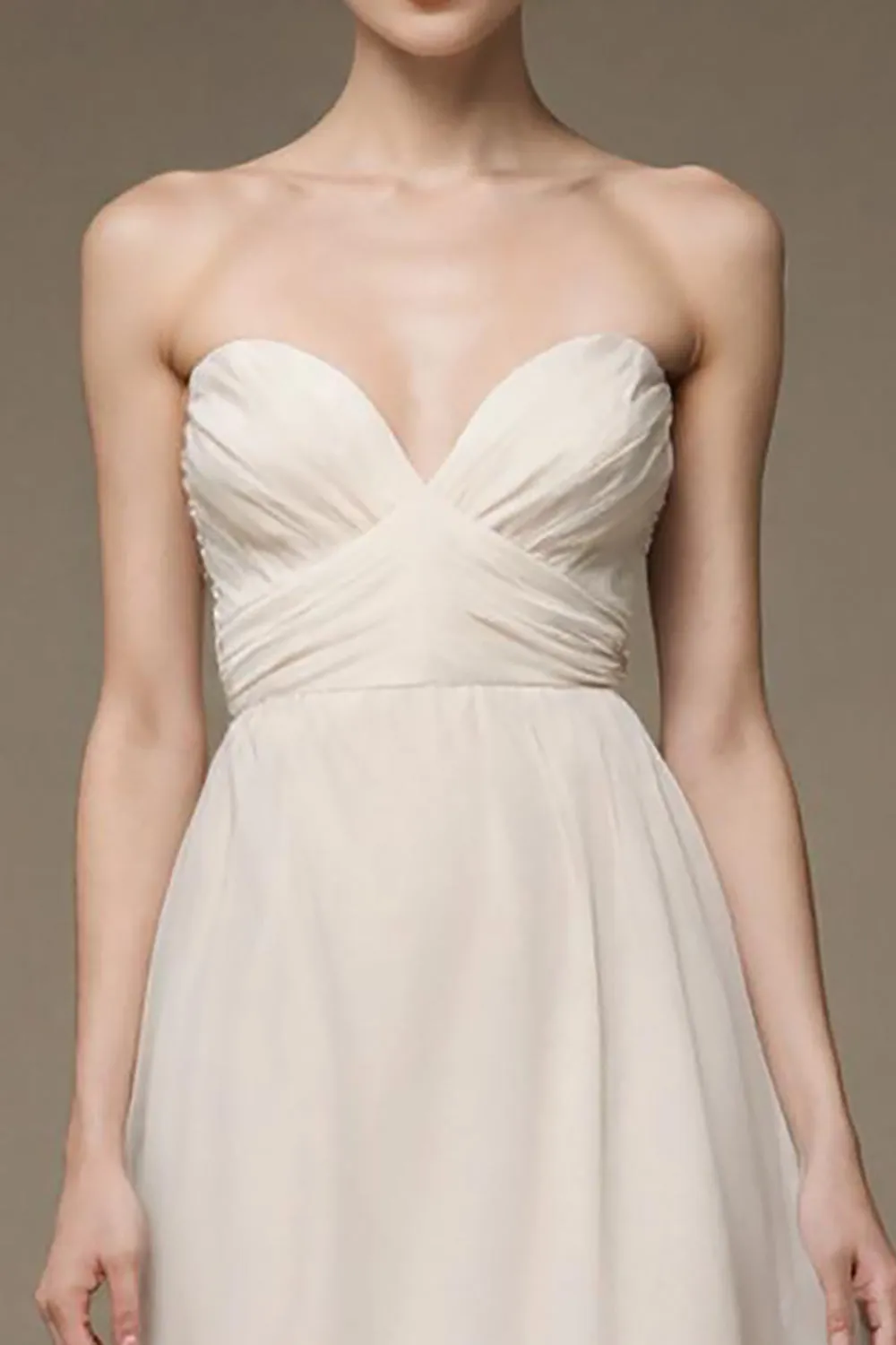 Strapless A Line Ivory Long Evening Dress sold by Zapaka product image thumbnail 3