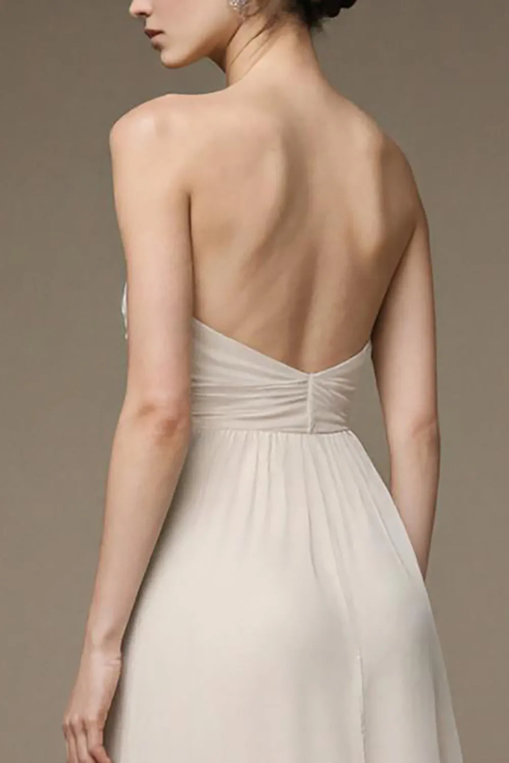 Strapless A Line Ivory Long Evening Dress sold by Zapaka product image thumbnail 4