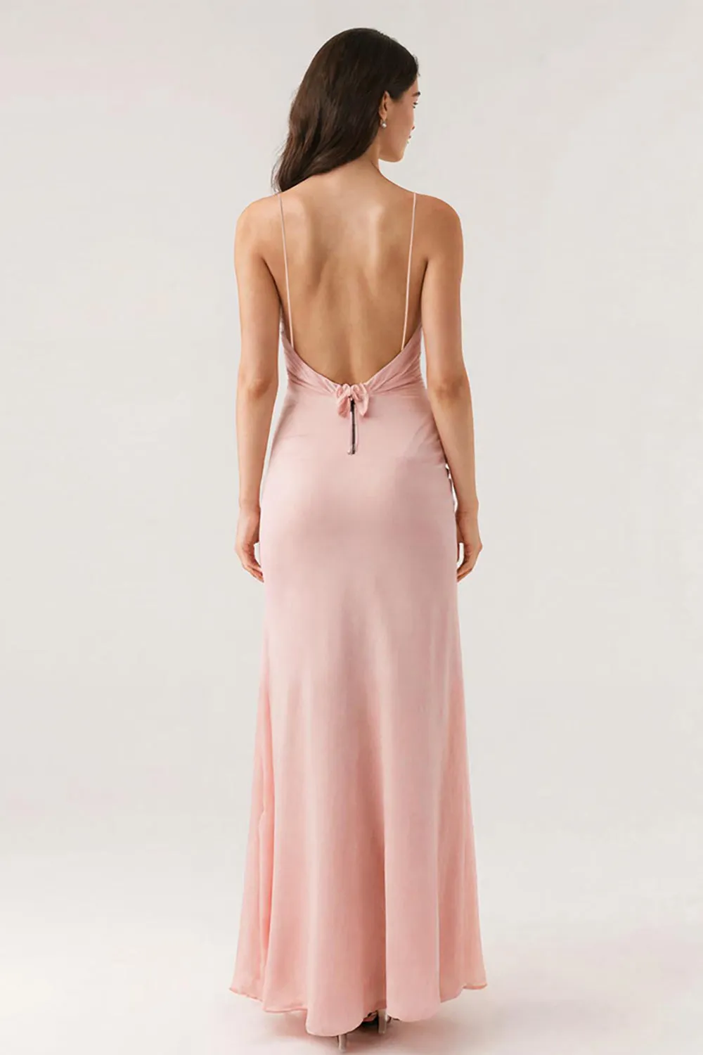 Pink Spaghetti Straps Sheath Evening Dress sold by Zapaka product image thumbnail 2