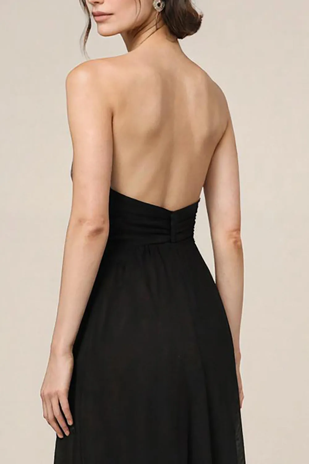 Strapless A Line Black Long Evening Dress sold by Zapaka product image thumbnail 4