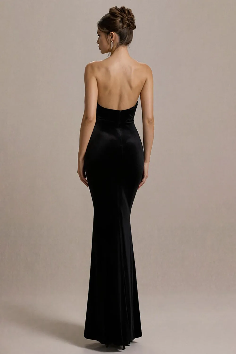 Sparkly Strapless Black Mermaid Evening Dress sold by Zapaka product image thumbnail 2