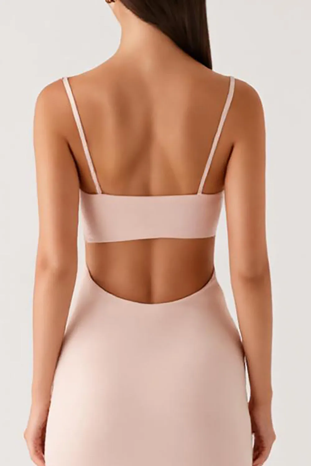 Apricot Chiffon Spaghetti Straps Sheath Long Evening Dress sold by Zapaka product image thumbnail 4