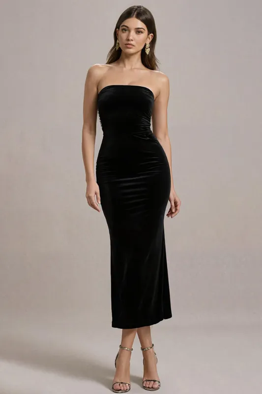 Strapless Bodycon Black Tie Dress sold by Zapaka