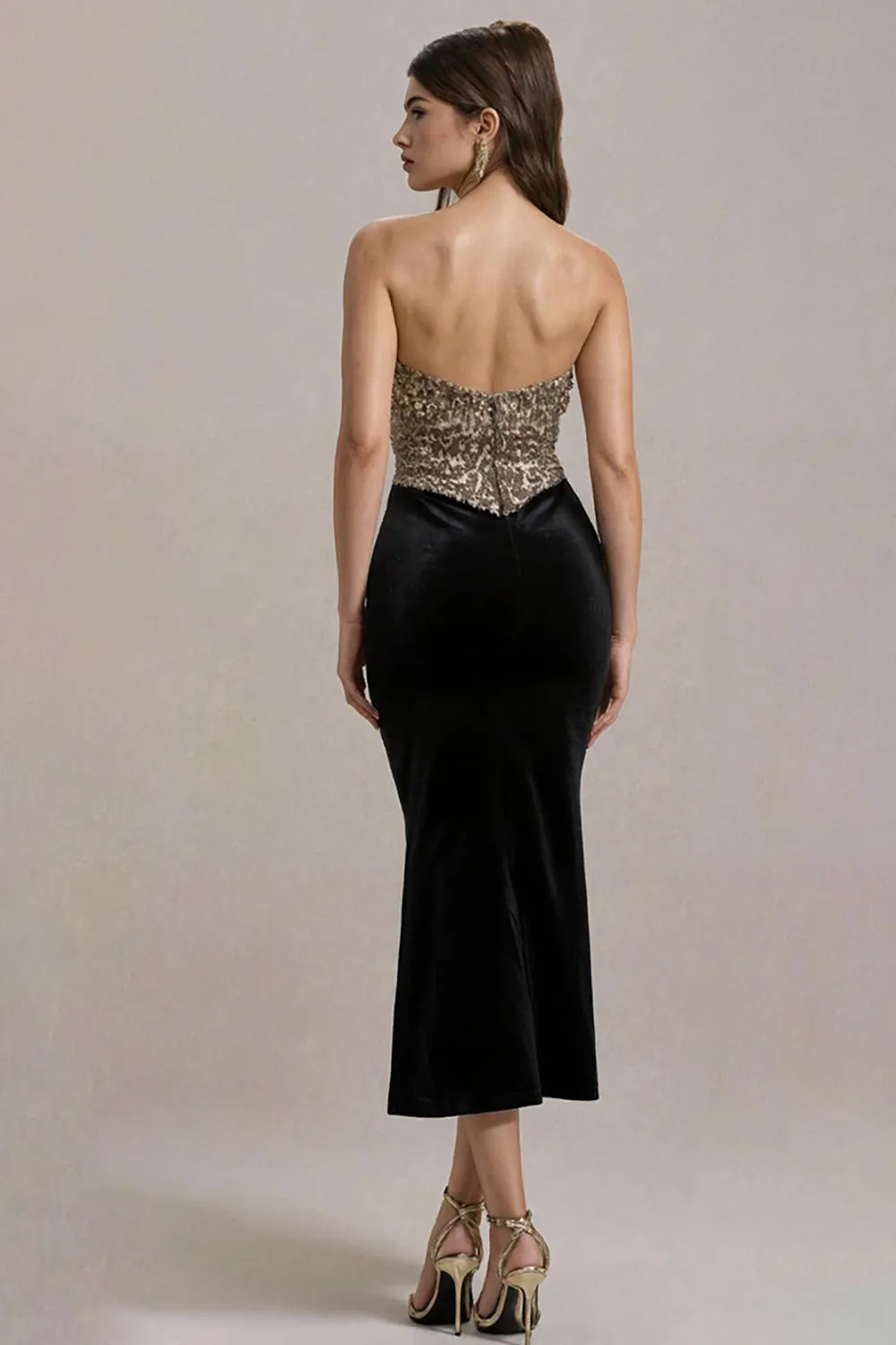 Strapless Bodycon Black Tie Dress sold by Zapaka product image thumbnail 2